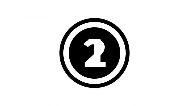 Number two graphic icon inside round circle frame isolated on white background