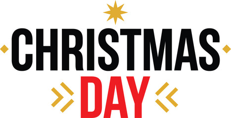 Bright and festive christmas day typography design with sparkling details perfect for holiday greetings and cheerful seasonal celebrations © Motin