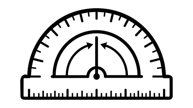 Protractor Measures Angle, Geometry Mathematics Instrument Vector