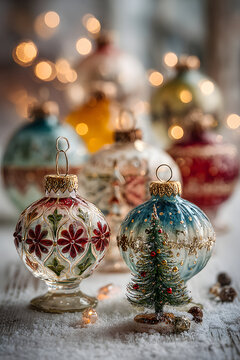 White background with christmas decorations