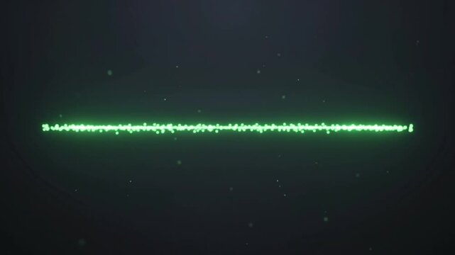 Swirling chaotic red particles flash into a bright explosion before stabilizing into a steady green linear beam, symbolizing corporate crisis management, risk resolution, and business recovery.