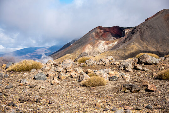 Volcanic Landscape on Tongariro Alpine Crossing - New Zealand