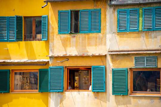 Windows on Vecchio Bridge - Florence - Italy