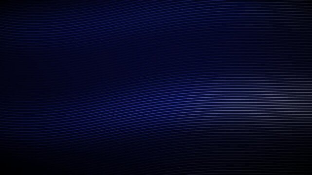 Flowing line waves in sapphire blue and silver - dreamy abstract looping background 4K