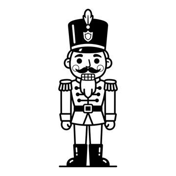 black and white nutcracker vector illustration
