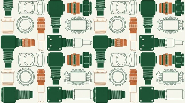Smart Factory Sensor Architecture Seamless Pattern