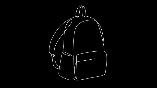 Continuous Line Drawing Animation of Backpacks for Travel and School