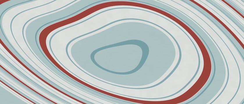 Abstract topographic contour pattern with layered oval lines in muted blue, gray, and burgundy tones, creating a calm geological texture