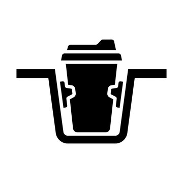 universal car cup holder glyph icon