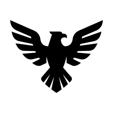 eagle emblem featuring spread wings glyph icon