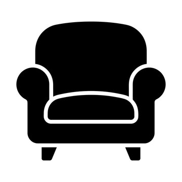 comfortable single armchair glyph icon