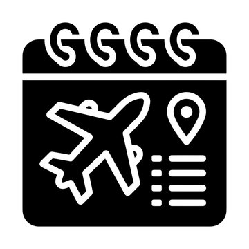 travel planner glyph icon
