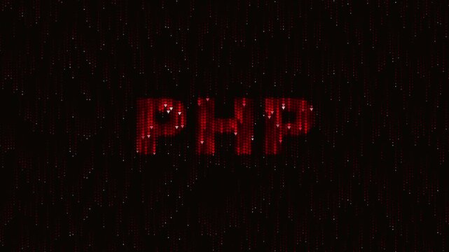 Vulnerability code warning red dots dark background, PHP code