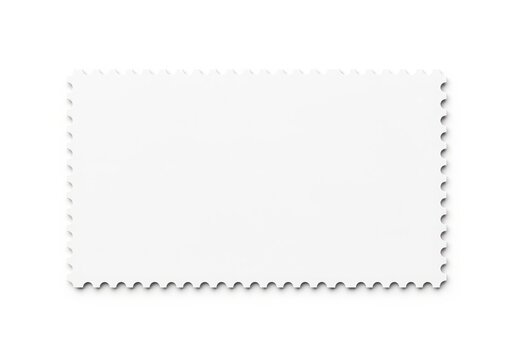 Empty white perforated paper stamp or envelope flap