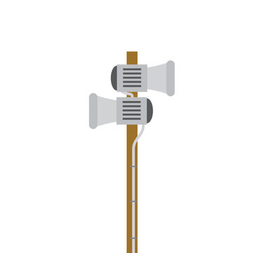 Pole megaphone. Pole megaphone vector on white background.