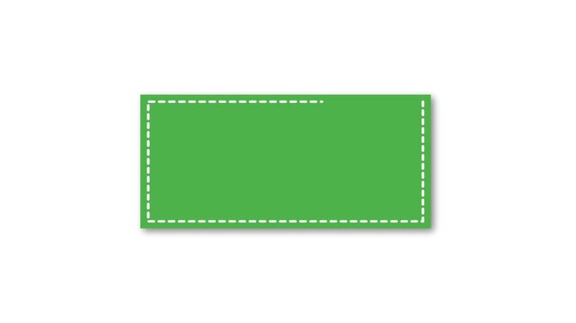 Minimal green rectangular progress bar Animation with a clean white outline and subtle shadow on a neutral background.