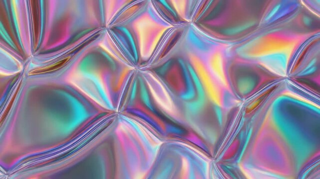 Holographic Abstract Iridescent Liquid Surface with Flowing Movement