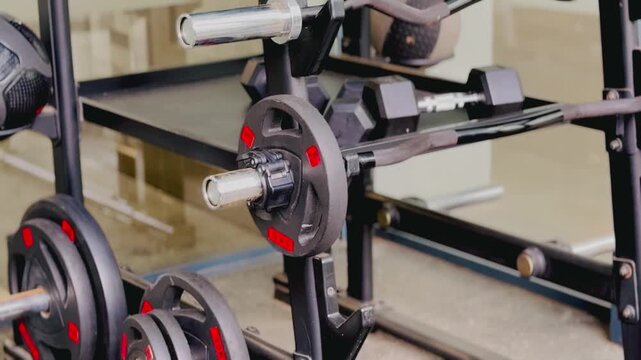 close up of a dumbbell