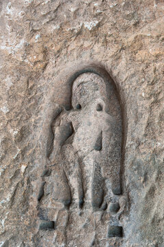 Amba-Ambika group of caves, a rock-cut caves of The Manmodi or Manmukud Caves complex, an unfinished Chaitya-cave and a number of ruined cells and viharas, Junnar, Pune, Maharashtra, India.