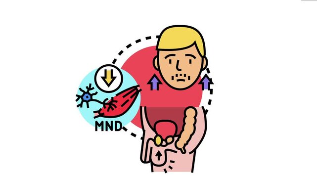 Prion disorder concept visualizing neurological deterioration, motor neuron decline, and affecting brain function and the overall human body