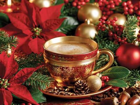 Christmas Cappuccino with Chocolate Chip Cookies