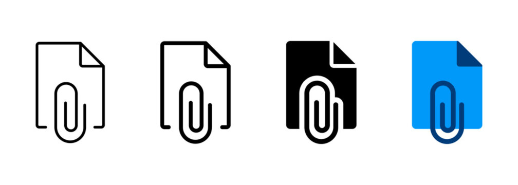 File attachment icons with document and paperclip symbol. Attach button for app, website and UI
