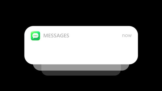 Stacked White Message Notification Banners on Black