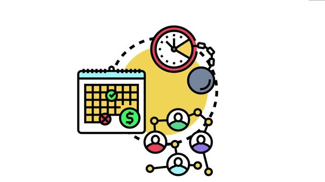 Private debt acknowledgements concept individuals connected in a network, managing financial obligations, and acknowledging deadlines and payments over time