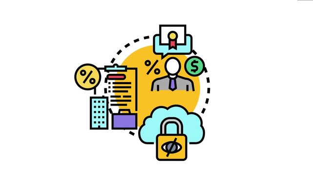 Private limited enterprise concept depicting aspects of business structure, ownership, administration, and secure management with limited liability for a company