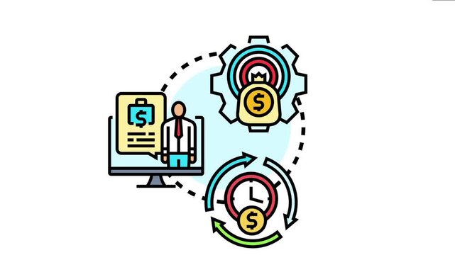 Financial manager analyzing investment portfolio data, strategically allocating capital for optimal returns, and managing asset distribution over time toward achieving financial objectives