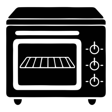 black and white microwave icon