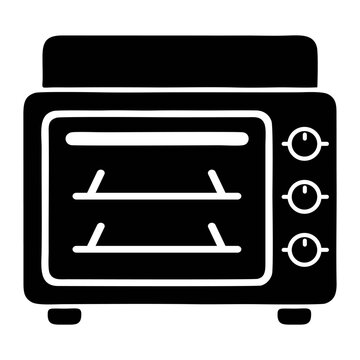 black and white microwave icon