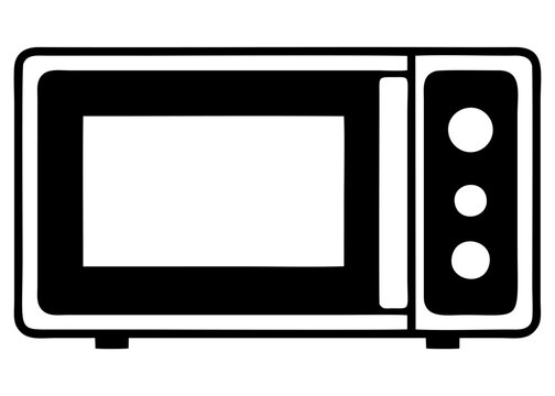 black and white microwave icon