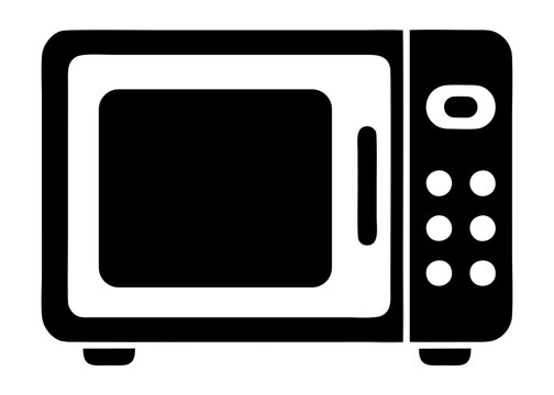 black and white microwave icon
