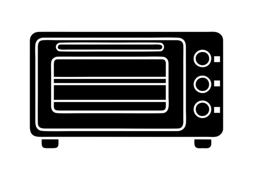 black and white microwave icon