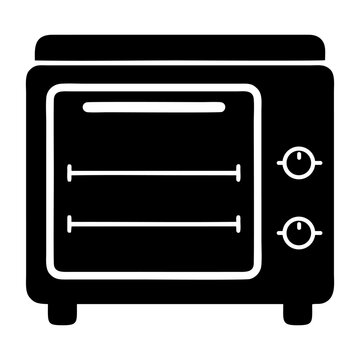 black and white microwave icon