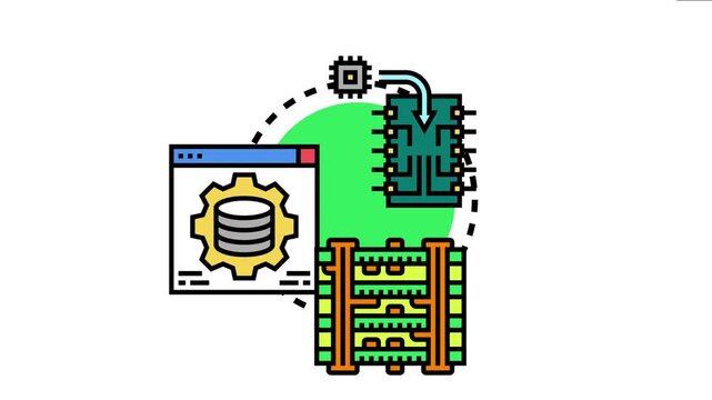 Processor instruction diagram cpu executing commands, processing data from application software, and utilizing memory for efficient computing