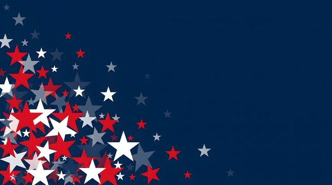Red white blue stars cluster celebration patriotic design background