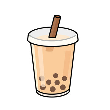 Bubble tea boba milk tea tapioca pearl beverage icon