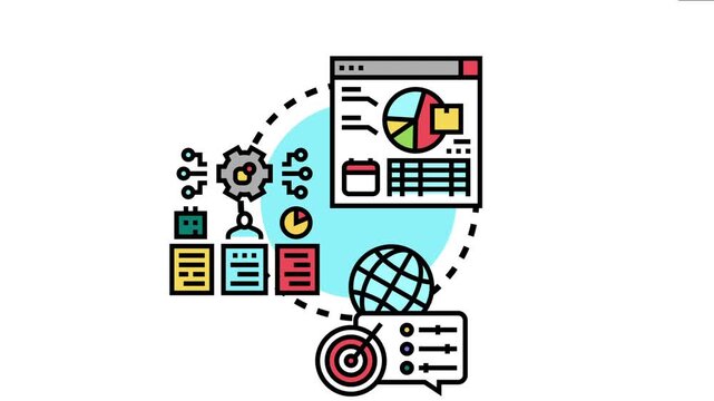 Product catalog data optimization process managing item information through data analysis dashboards, reporting, and global targeting for business development and digital marketing strategy