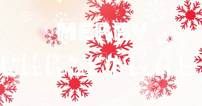 Glowing red snowflakes floating on radial background, with white silhouettes, faint text