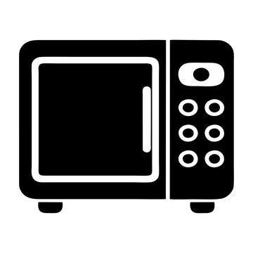black and white microwave icon