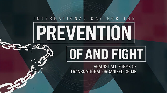 International Day Against Transnational Organized Crime Awareness Graphic with Broken Chains