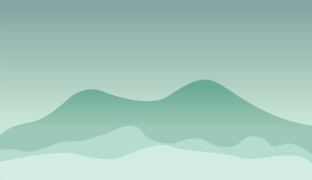 Soft Sage Green Wave Abstract Background Vector Illustration