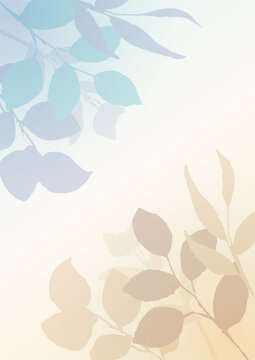 Blue and Yellow Leaves Abstract Background Vector Illustration