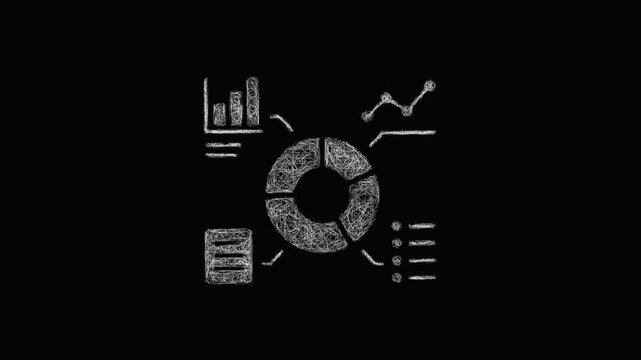 Sketch data visualization icon animation - smooth progressive reveal