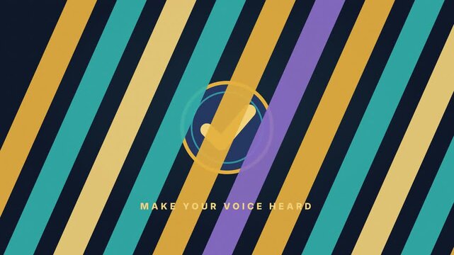 Stripes Sweeping To Reveal Make Your Voice Heard Badge