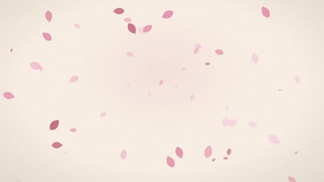Pink rose petals falling gently in a seamless loop on ivory
