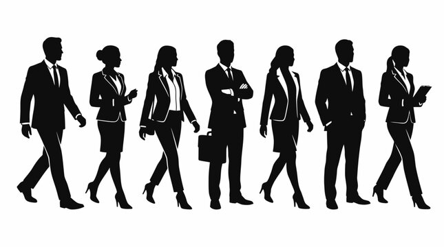 Collection of Businessman in Silhouette style Vector