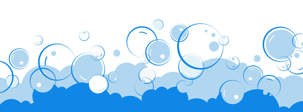 cute background with flying soap bubbles